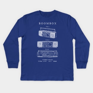Boombox Ghettoblaster Patent Print 1987 Kids Long Sleeve T-Shirt